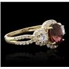 Image 1 : 14KT Yellow Gold 1.42 ctw Rubellite and Diamond Ring