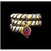 Image 2 : Bulgari Snake Shank Fashion Ring - 18KT White and Yellow Gold