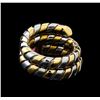 Image 3 : Bulgari Snake Shank Fashion Ring - 18KT White and Yellow Gold