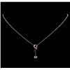 Image 2 : 0.10 ctw Diamond Pendant with Chain - 18KT White and Rose Gold