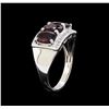 Image 4 : Crayola 3.00 ctw Garnet and White Sapphire Ring - .925 Silver