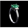 Image 4 : 1.45 ctw Emerald and Diamond Ring - 14KT White Gold