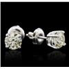 Image 1 : 14KT White Gold 1.09 ctw Diamond Solitaire Earrings