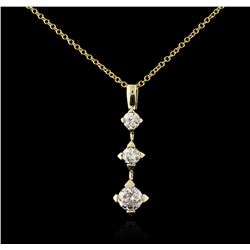 14KT Yellow Gold 0.85 ctw Diamond Pendant With Chain