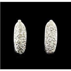 0.14 ctw Diamond Earrings - 18KT White Gold