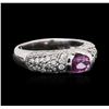 Image 1 : 14KT White Gold 0.43 ctw Pink Sapphire and Diamond Ring