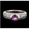 Image 2 : 14KT White Gold 0.43 ctw Pink Sapphire and Diamond Ring