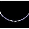 Image 1 : 14KT White Gold 31.90 ctw Tanzanite and Diamond Necklace