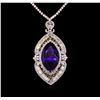 Image 2 : 18KT White Gold 33.29 ctw Tanzanite and Diamond Necklace