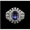 Image 2 : 14KT White Gold 3.31 ctw Tanzanite and Diamond Ring