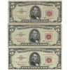 Image 1 : 1963 $5 Red Seal Bill Lot of 3