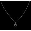 Image 2 : 14KT White Gold 0.74 ctw Sapphire and Diamond Pendant With Chain