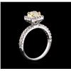 Image 3 : 1.15 ctw Yellow Diamond Ring - 14KT White Gold