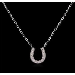 0.10 ctw Diamond Necklace - 14KT White Gold