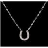Image 1 : 0.10 ctw Diamond Necklace - 14KT White Gold