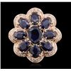 Image 2 : 14KT Rose Gold 9.91 ctw Sapphire Ring