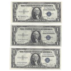 1935 Choice Uncirculated $1 Silver Certificate Currency Lot of 3