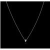 Image 2 : 14KT White Gold 0.38 ctw Diamond Solitaire Necklace
