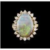 Image 2 : 14KT Yellow Gold 6.16 ctw Opal and Diamond Ring