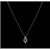 Image 2 : 14KT Yellow Gold 2.48 ctw Topaz and Diamond Pendant With Chain