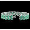 Image 3 : 14KT White Gold 28.09 ctw Emerald and Diamond Bracelet