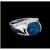 Image 1 : Crayola 5.10 ctw Blue Topaz and White Sapphire Ring - .925 Silver