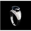Image 4 : Crayola 5.10 ctw Blue Topaz and White Sapphire Ring - .925 Silver