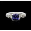 Image 2 : 14KT White Gold 1.41 ctw Tanzanite and Diamond Ring