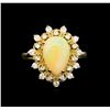 Image 2 : 2.76 ctw Opal and Diamond Ring - 14KT Yellow Gold