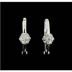 0.13 ctw Diamond Earrings - 14KT White Gold