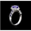 Image 3 : 1.57 ctw Tanzanite, Sapphire and Diamond Ring - 14KT White Gold