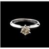 Image 1 : 14KT White Gold 0.70 ctw Round Cut Fancy Brown Diamond Solitaire Ring