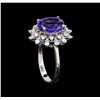 Image 4 : 3.60 ctw Tanzanite and Diamond Ring - 14KT White Gold