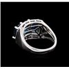Image 3 : Crayola 3.00 ctw Blue Topaz and White Sapphire Ring - .925 Silver