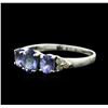 Image 2 : 14KT White Gold 1.33 ctw Tanzanite and Diamond Ring