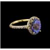 Image 1 : 3.75 ctw Tanzanite and Diamond Ring - 14KT Yellow Gold