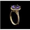 Image 4 : 3.75 ctw Tanzanite and Diamond Ring - 14KT Yellow Gold