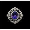 Image 2 : 14KT White Gold 4.04 ctw Tanzanite and Diamond Ring