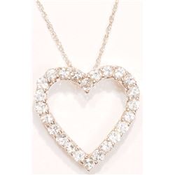 #1-STERLING SILVER GENUINE WHITE TOPAZ HEART-