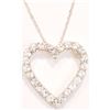 Image 1 : #1-STERLING SILVER GENUINE WHITE TOPAZ HEART-