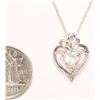Image 2 : #3-STERLING SILVER GENUINE WHITE TOPAZ HEART-