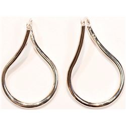 #7-STERLING SILVER TWIST HOOP EARRINGS