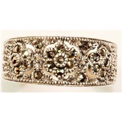 #11-STERLING SILVER MARCASITE ANTIQUE DESIGN