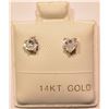 Image 1 : #12-14KT GOLD CUBIC ZIRCONIA HEART-SHAPED