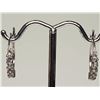Image 1 : #21-STERLING SILVER WHITE TOPAZ HOOP EARRINGS