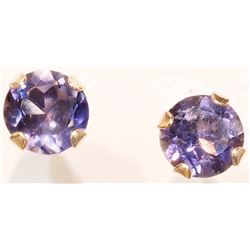 #23-10KT GOLD IOLITE EARRINGS