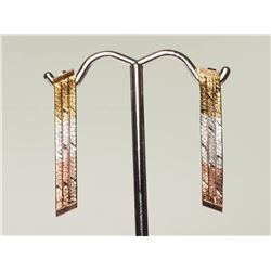 #26-STERLING SILVER TRI-COLOURED EARRINGS