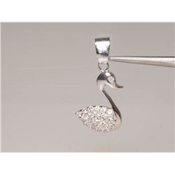 #32-STERLING SILVER CUBIC ZIRCONIA SWAN PENDANT