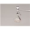 Image 1 : #32-STERLING SILVER CUBIC ZIRCONIA SWAN PENDANT