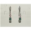 Image 1 : #44-STERLING SILVER SIMULATED EMERALD HOOP
